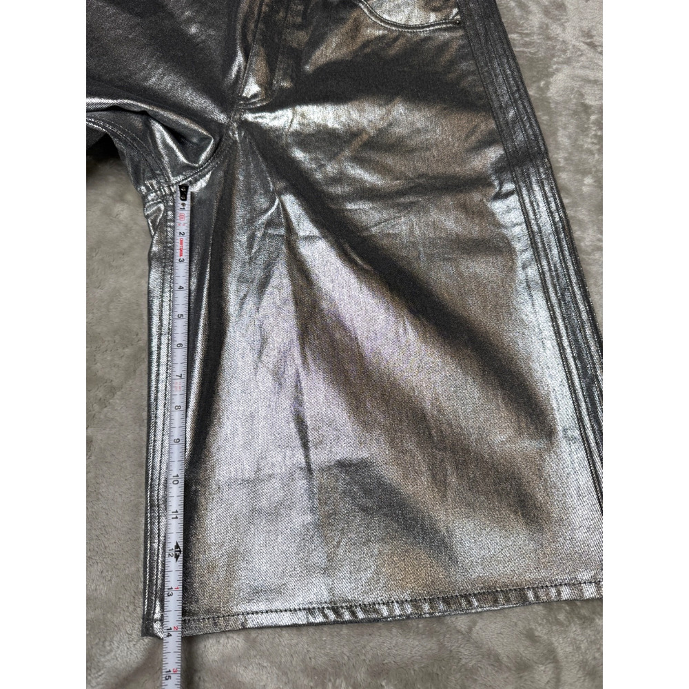 Adidas Originals Firebird Silver Jorts Denim Bermuda Shorts Womens 10 KD2930 NWT - Picture 4 of 9